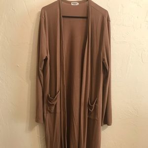 Womens XXL FITS LIKE A XL RUNS SMALL brown Knit duster cardigan